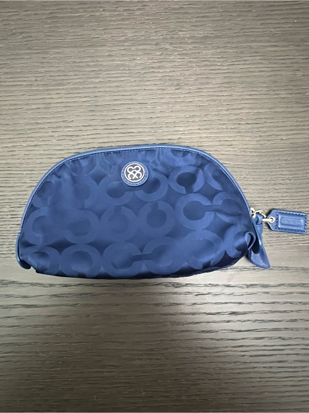 Coach Y2K makeup cosmetic bag in navy